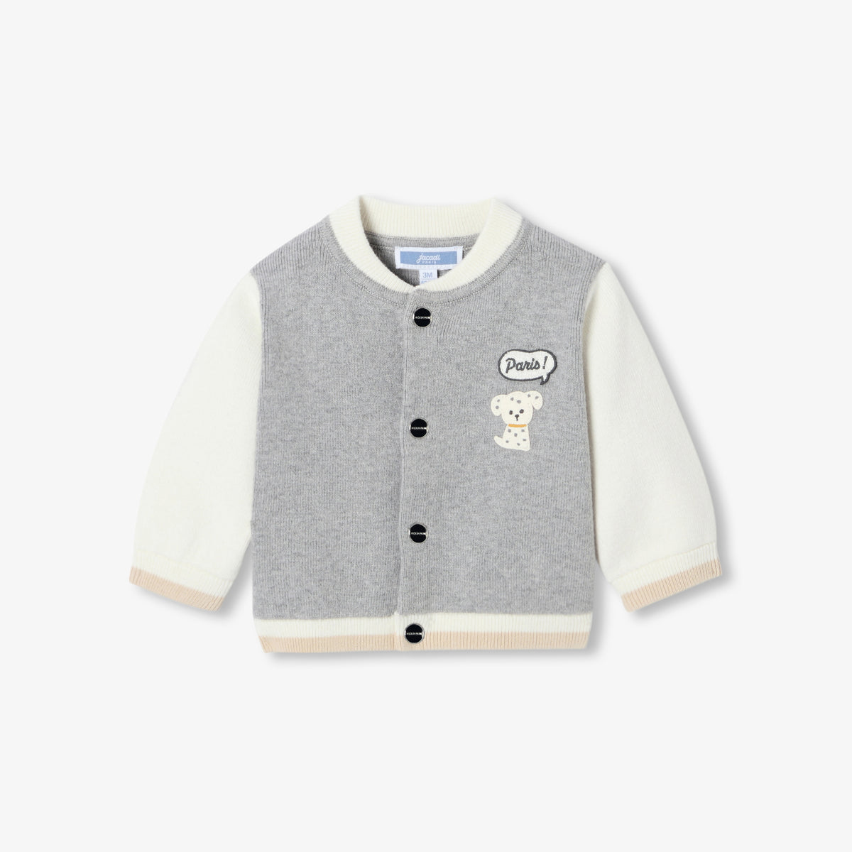 Baby boy varsity-style knitted cardigan