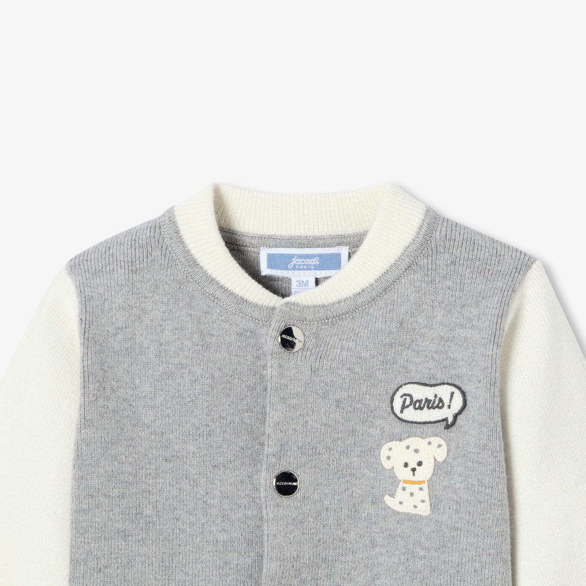 Baby boy varsity-style knitted cardigan