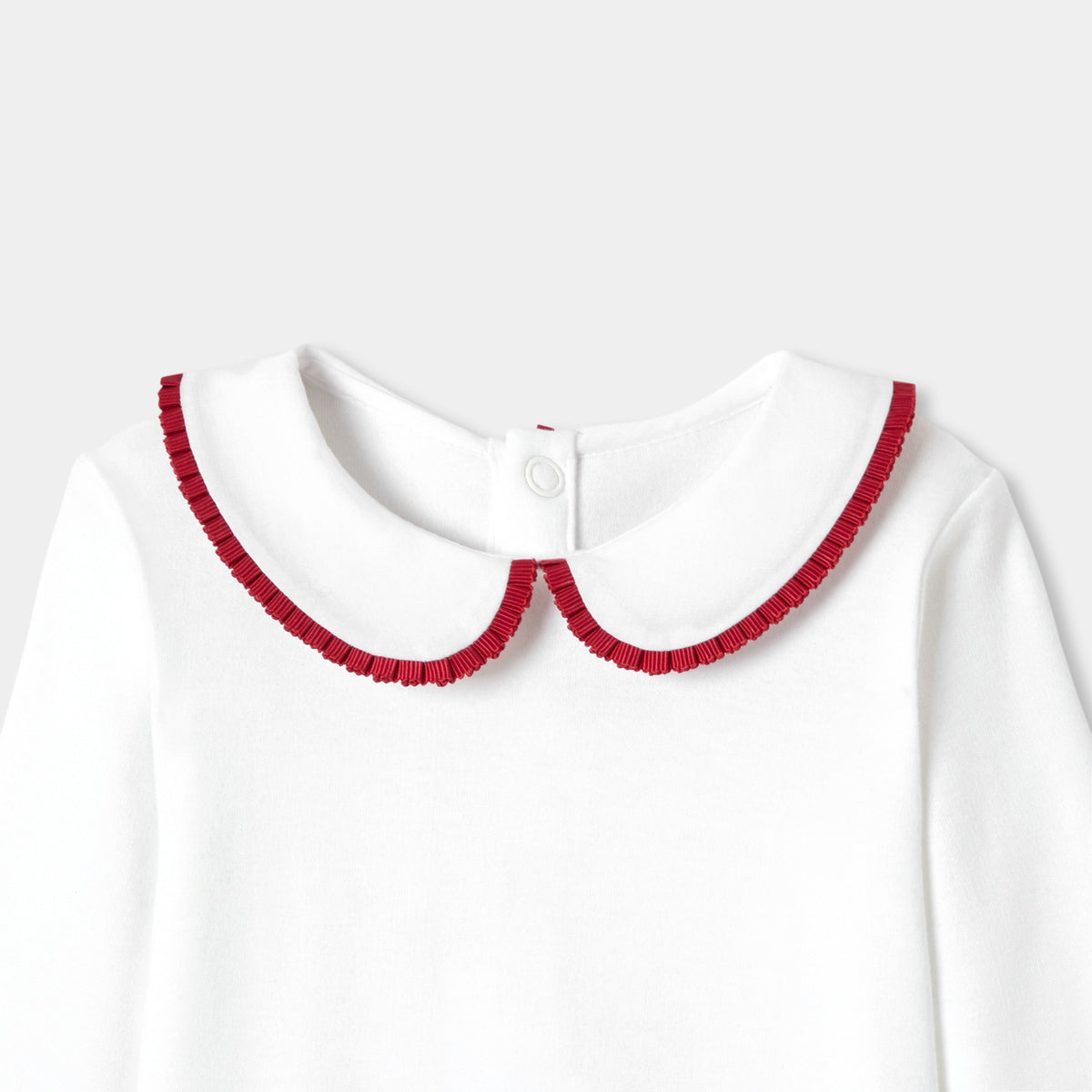 Baby girl long-sleeved interlock cotton bodysuit