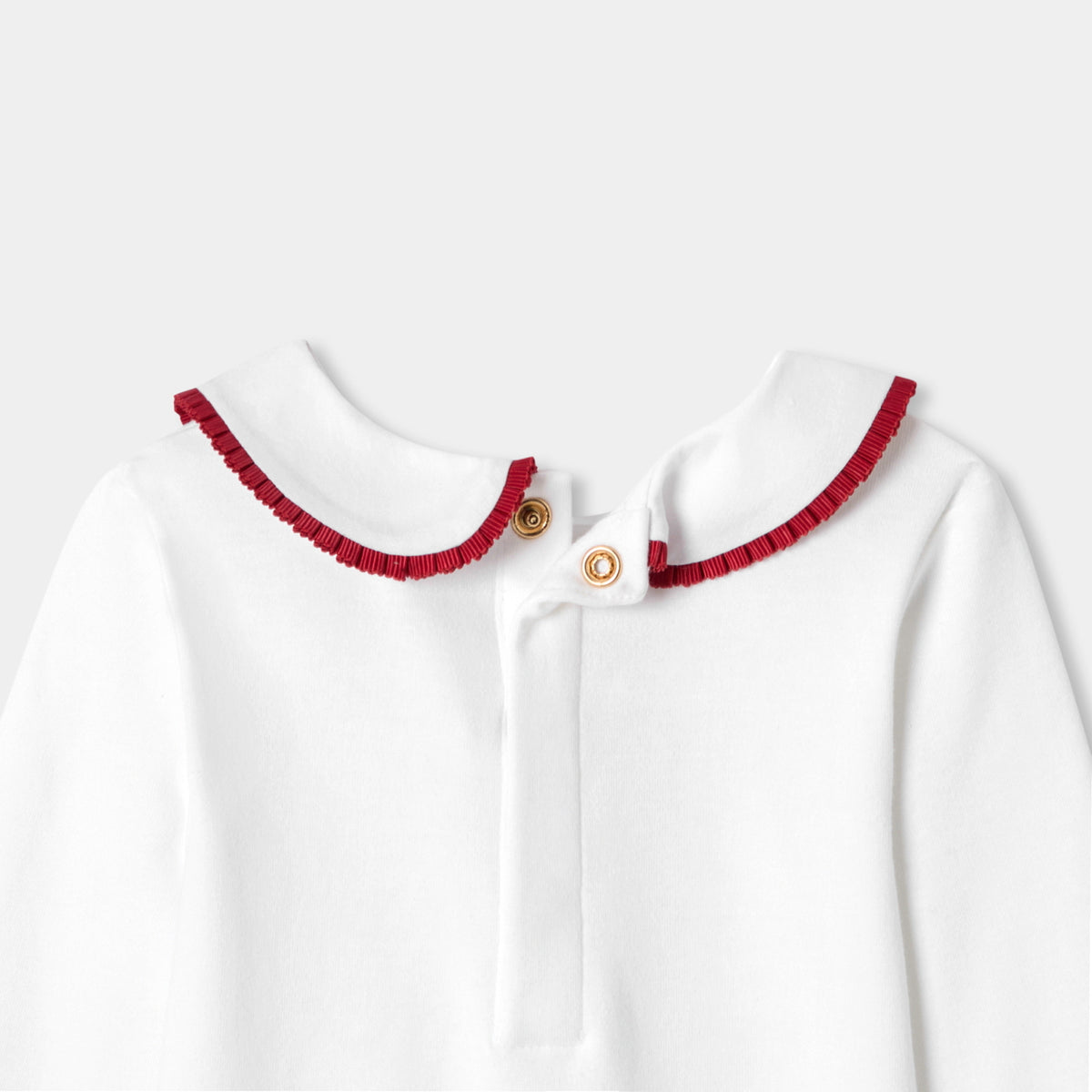 Baby girl long-sleeved interlock cotton bodysuit
