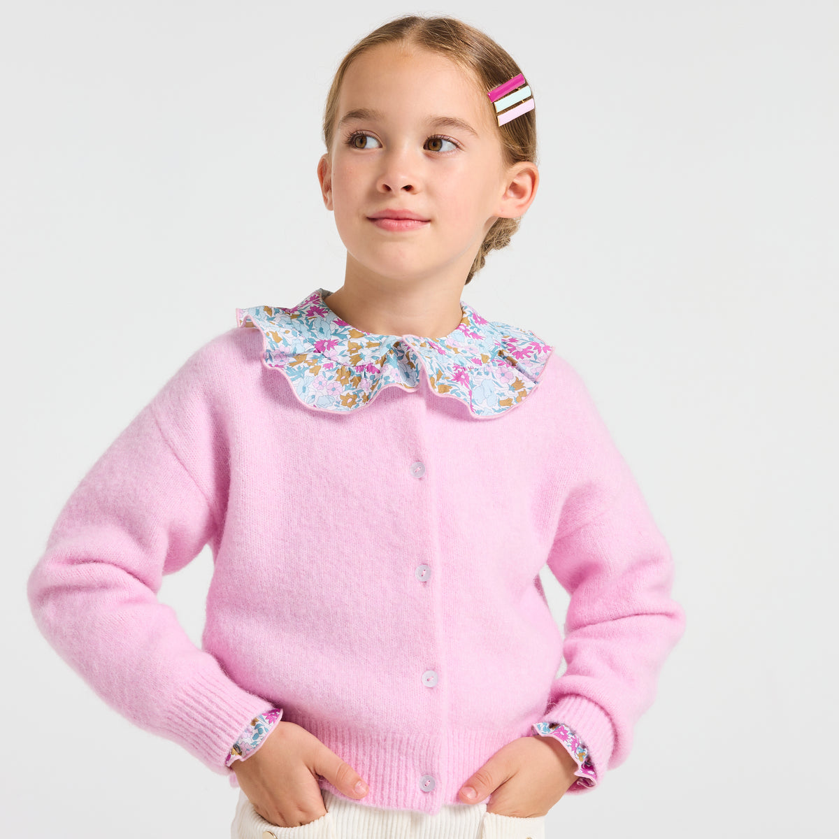 Girl wool and alpaca cardigan