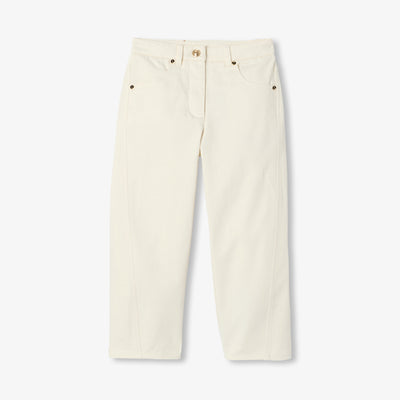 Girl cotton twill barrel trousers