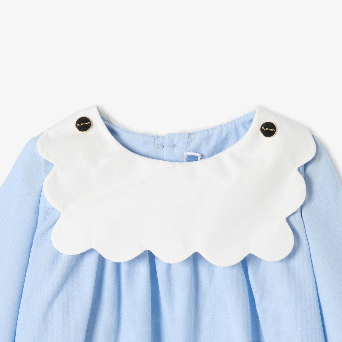 Baby girl blouse in elegant fil-à-fil cotton