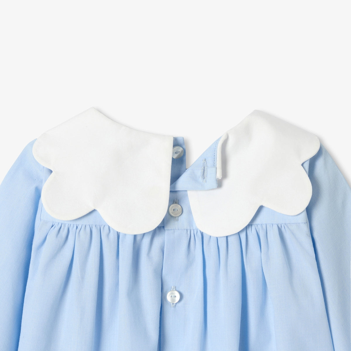 Baby girl blouse in elegant fil-à-fil cotton