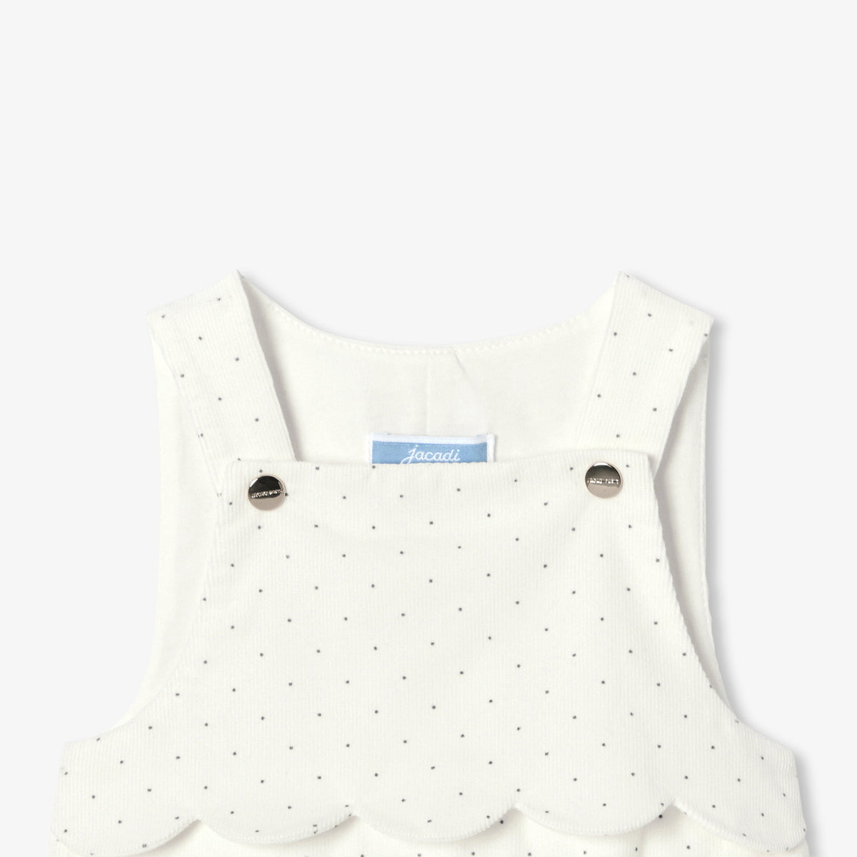 Baby girl polka dot velvet overalls