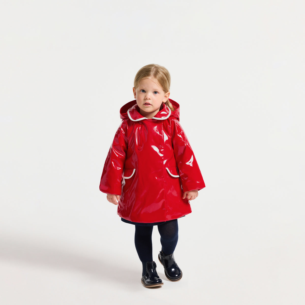 Baby girl glossy patent raincoat