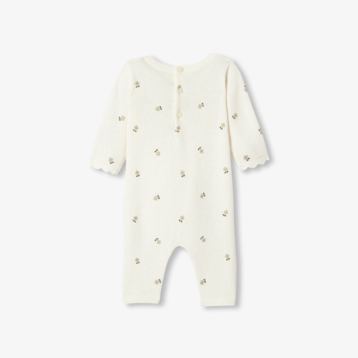 Baby girl floral knit jumpsuit