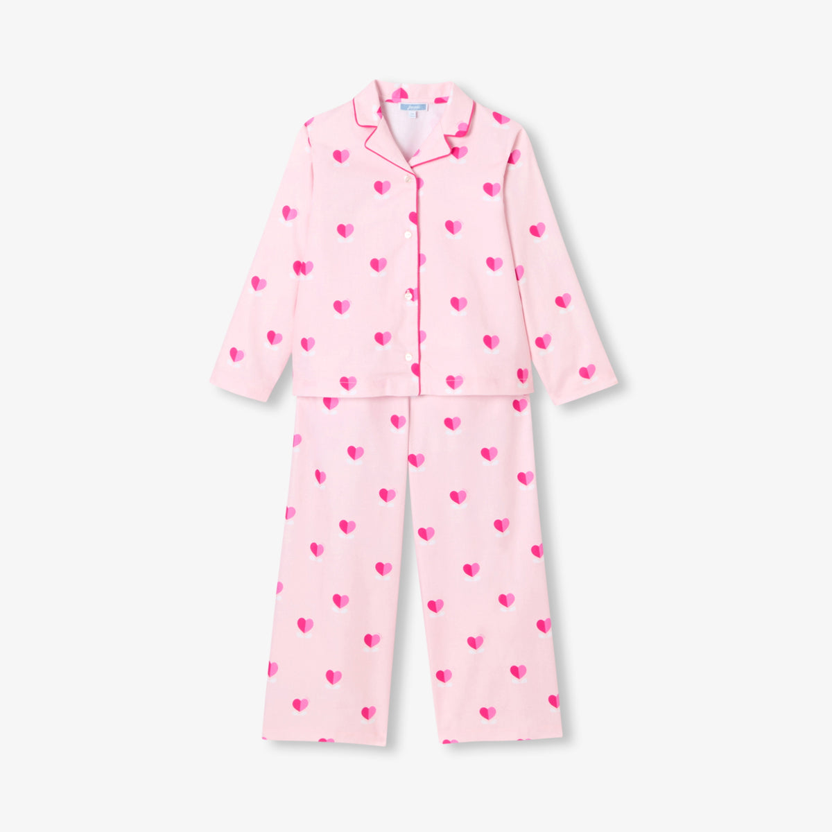 Girl heart print flannel pyjamas