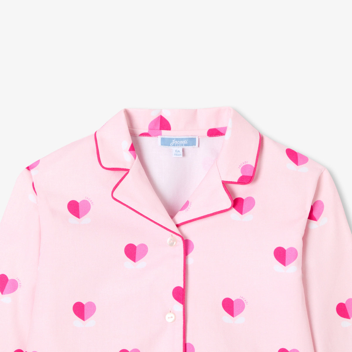 Girl heart print flannel pyjamas