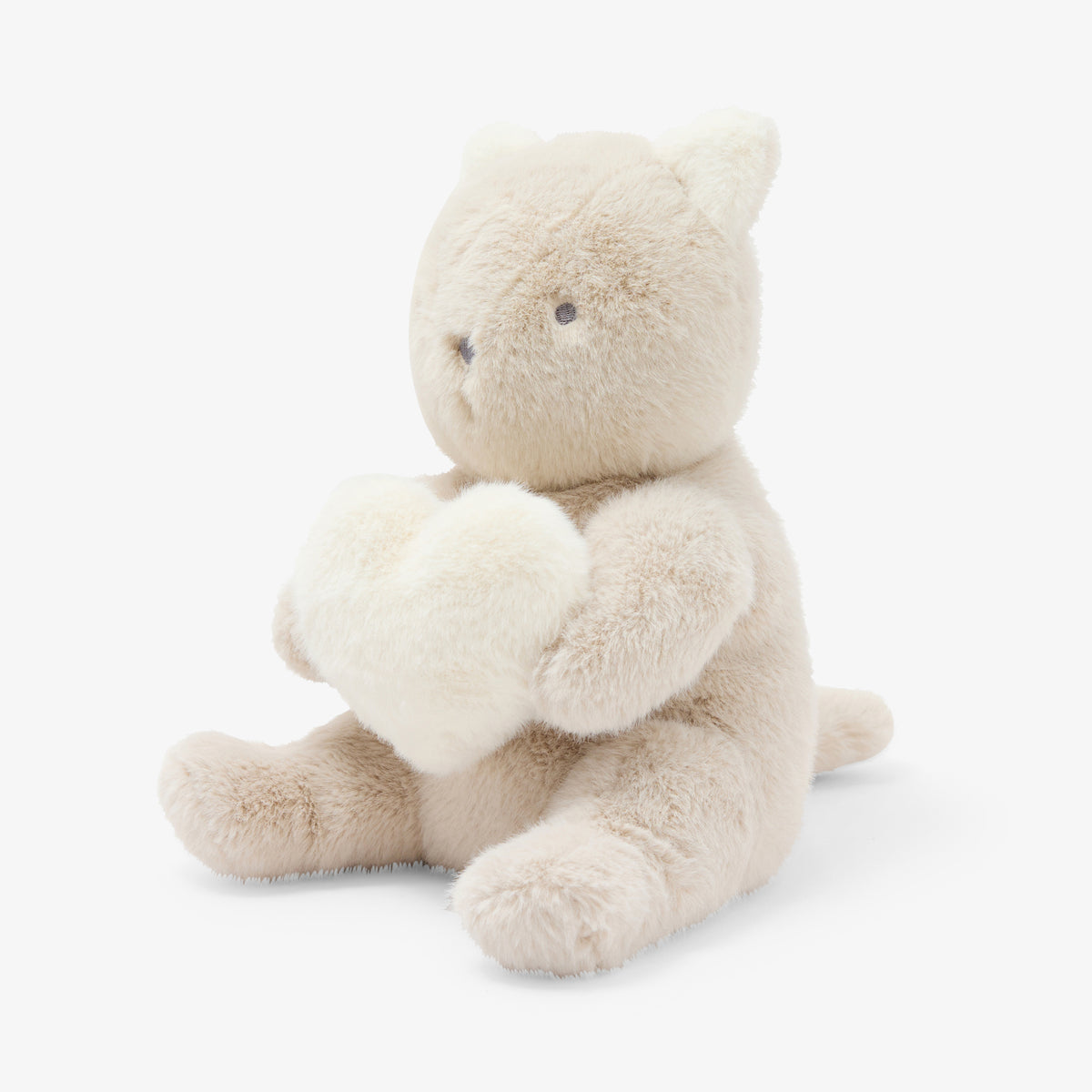 Baby grey faux-fur cat plush toy