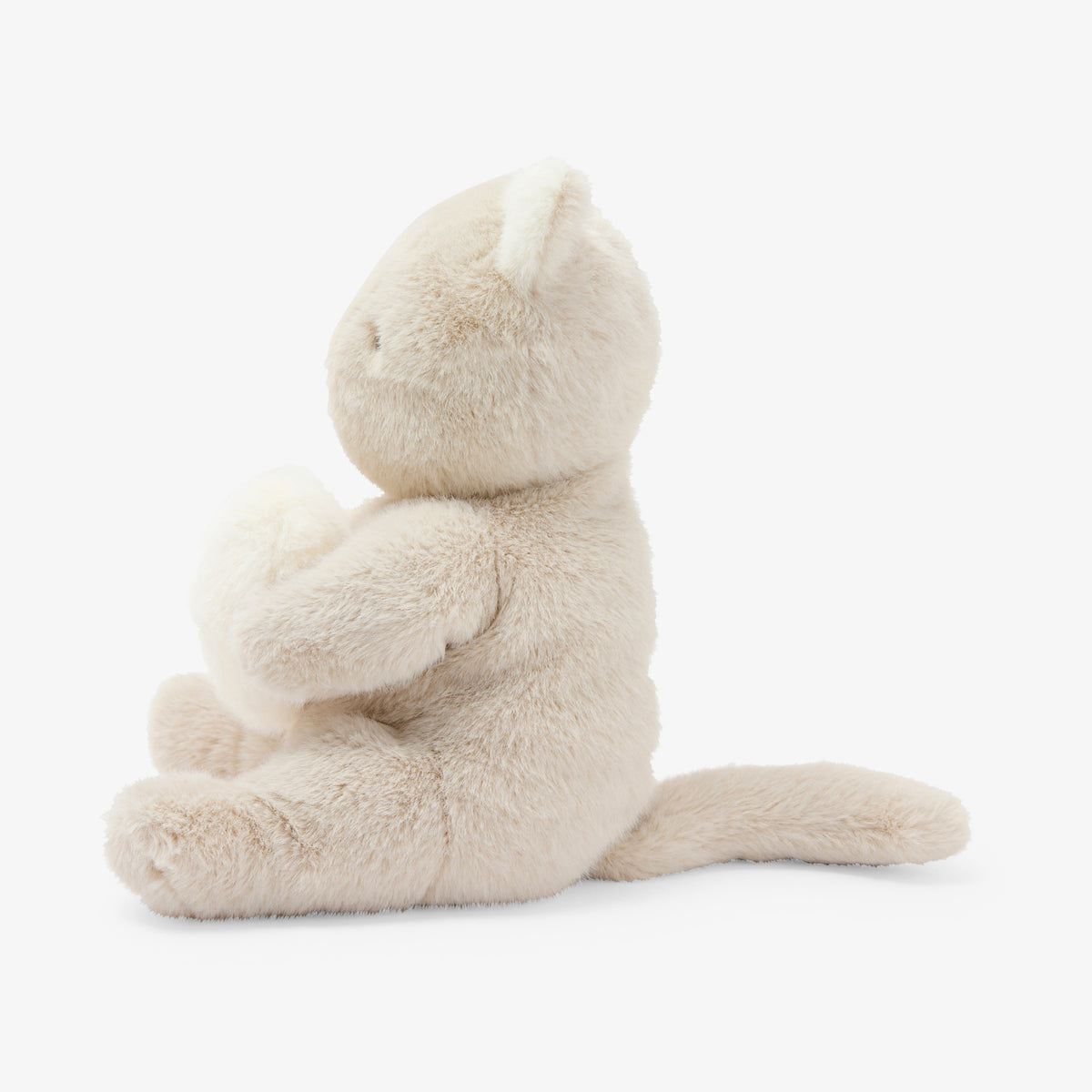 Baby grey faux-fur cat plush toy