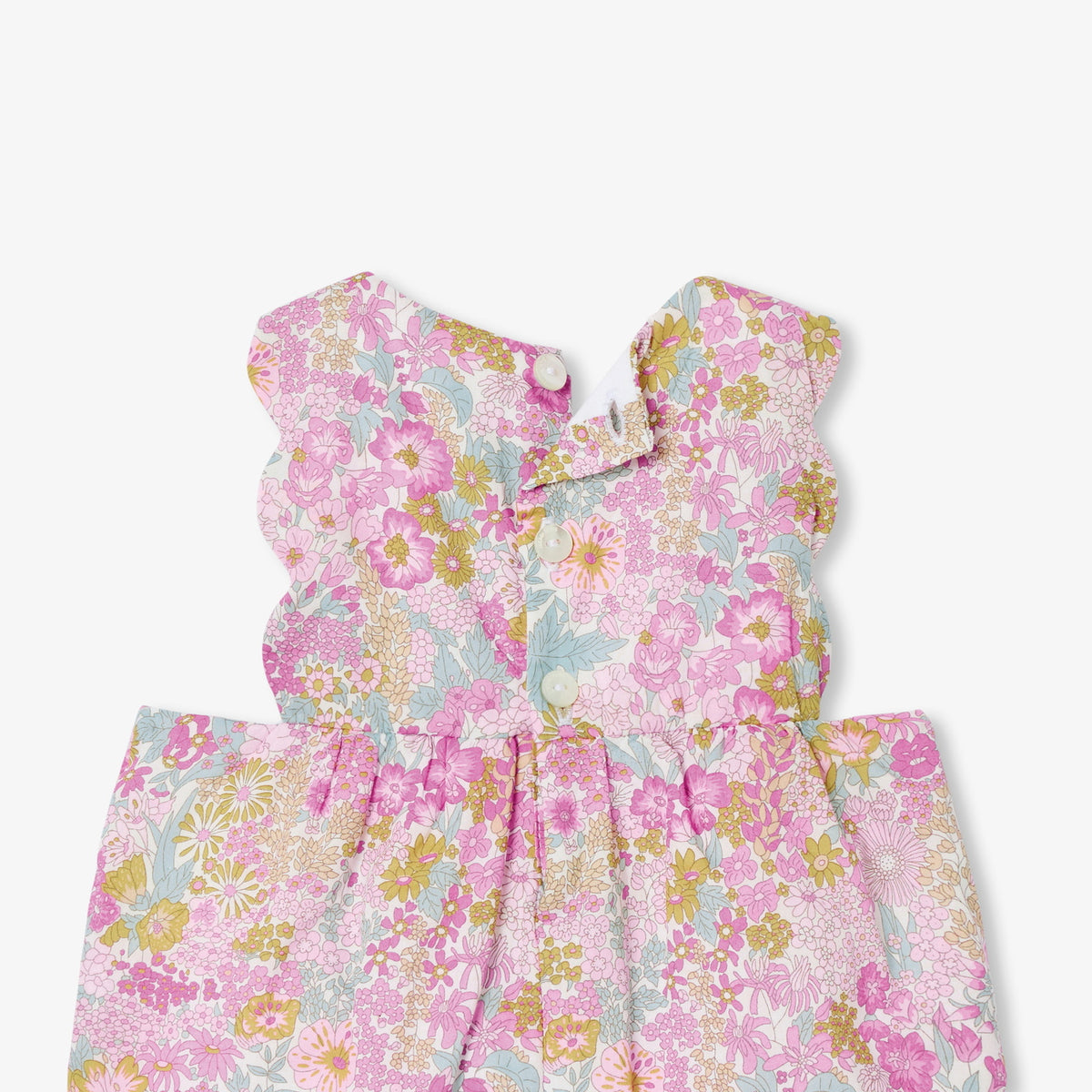 Baby girl quilted jumpsuit in Liberty fabric