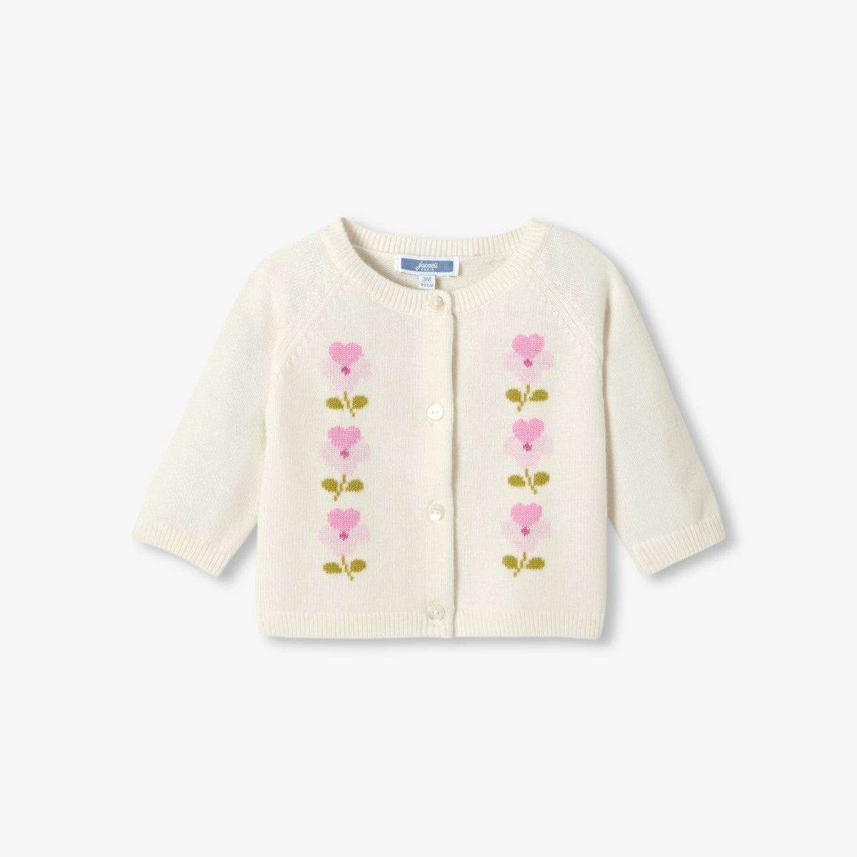 Baby girl flower intarsia cardigan