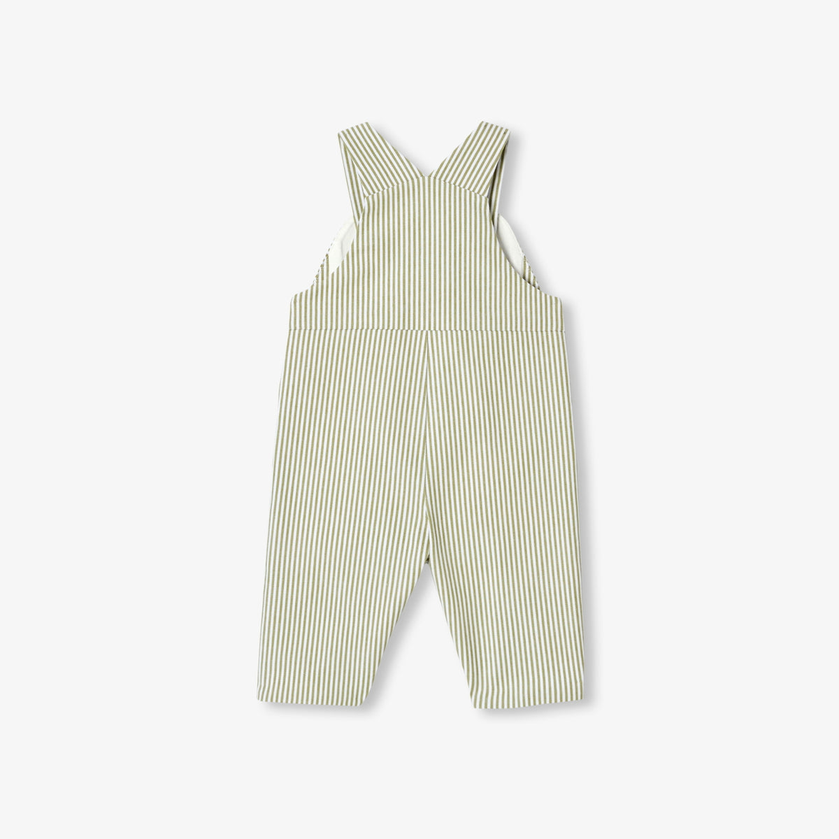 Baby boy striped twill overalls