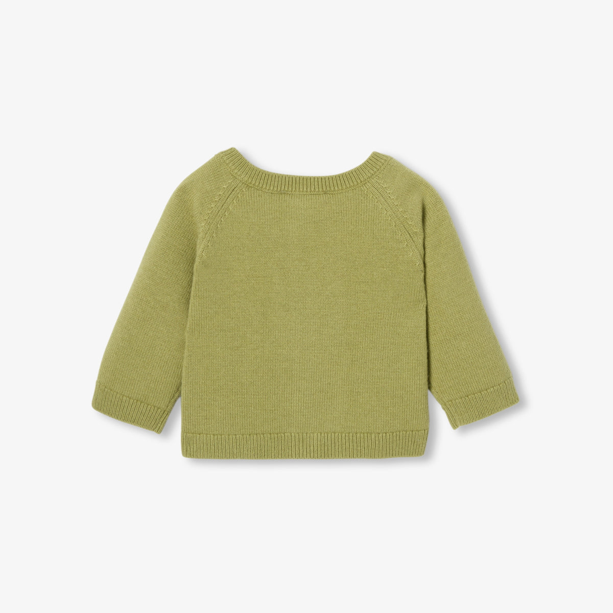 Baby boy jersey cardigan with sheep motifs