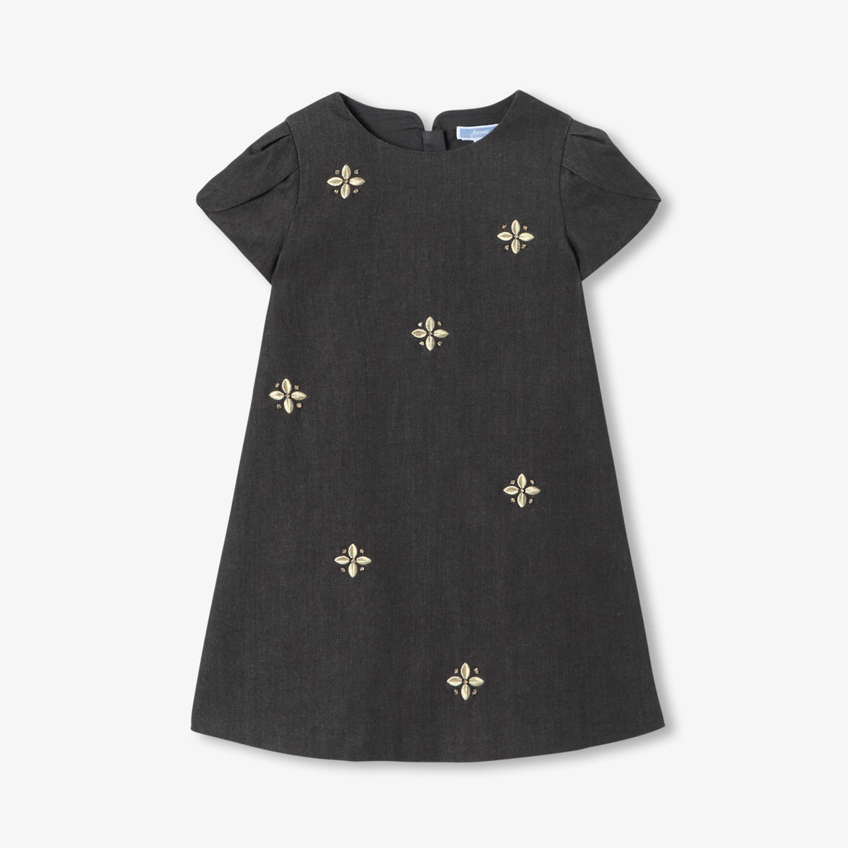 Girl denim trapeze dress