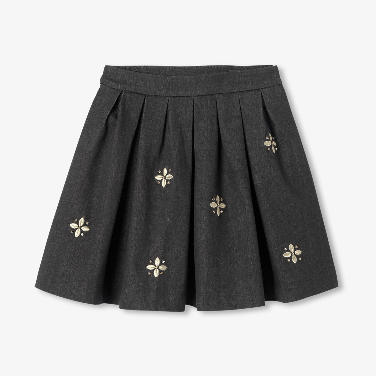 Girl embroidered denim skirt