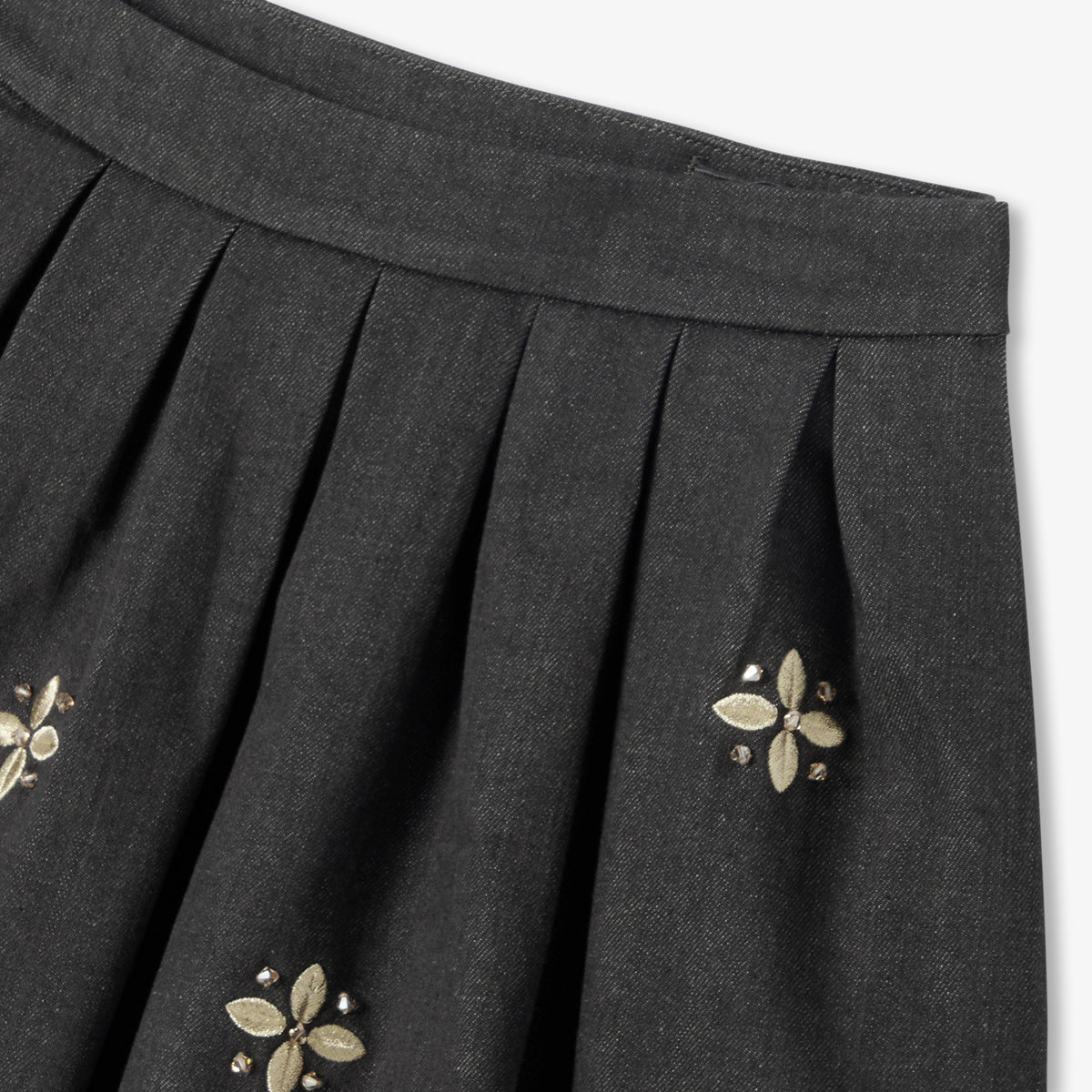 Girl embroidered denim skirt