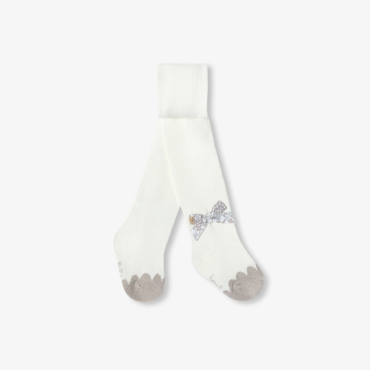 Baby girl tights with Liberty fabric bow