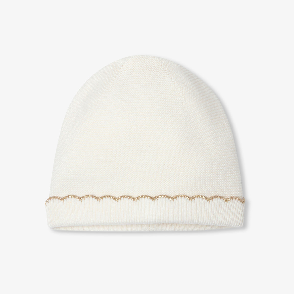 Baby girl knit beanie with microfleece lining