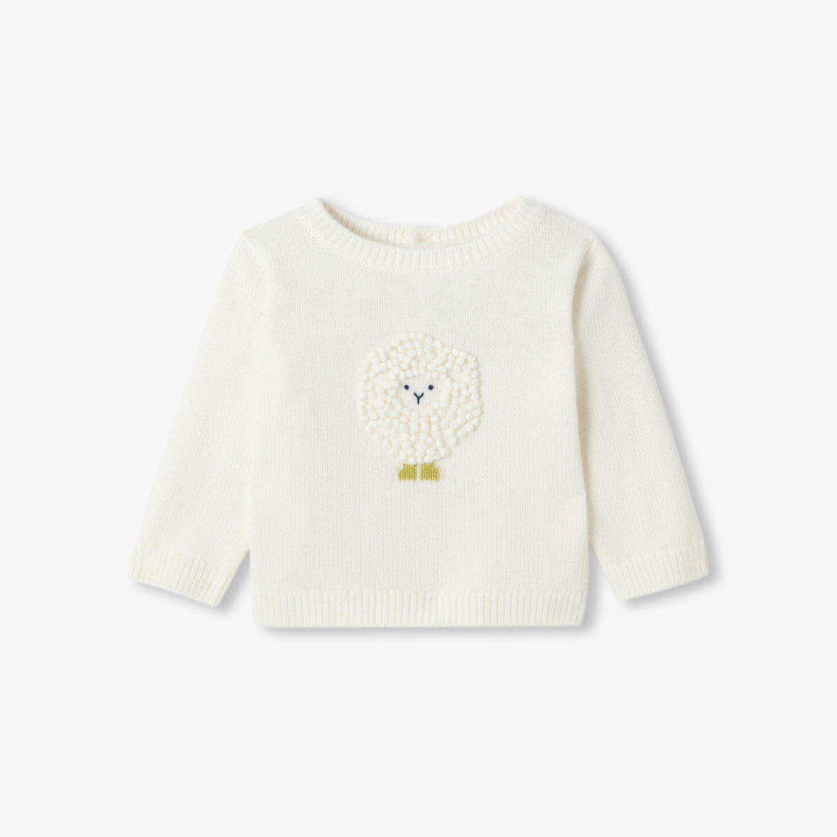 Baby sheep embroidered knit jumper