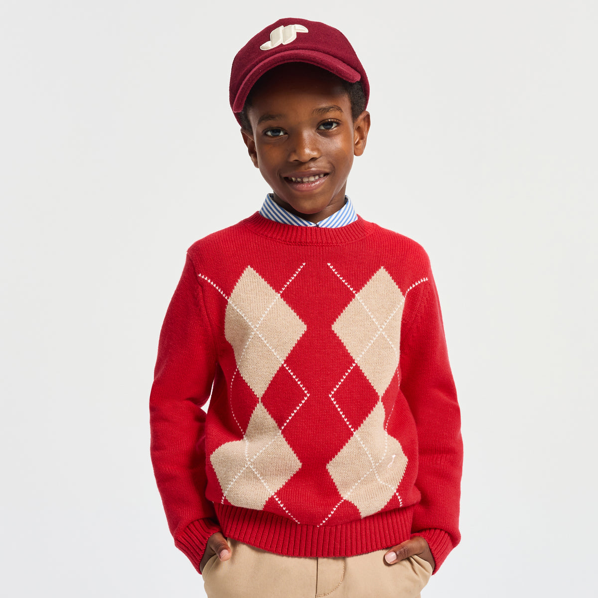 Boy argyle jacquard jumper