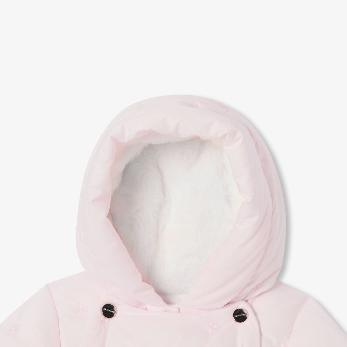 Baby girl embroidered poplin pramsuit
