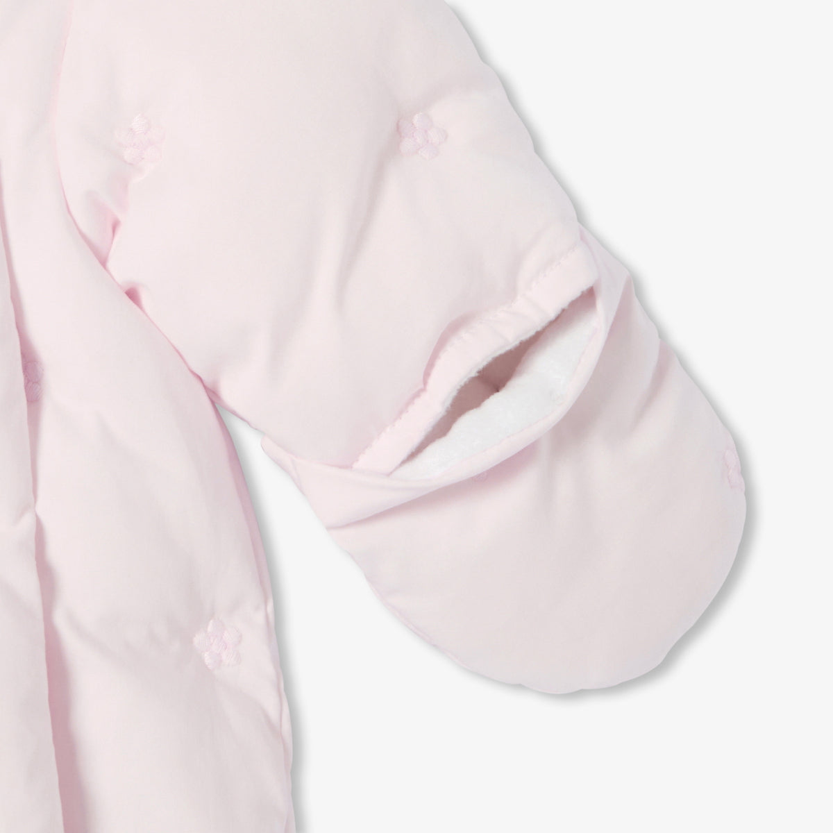 Baby girl embroidered poplin pramsuit