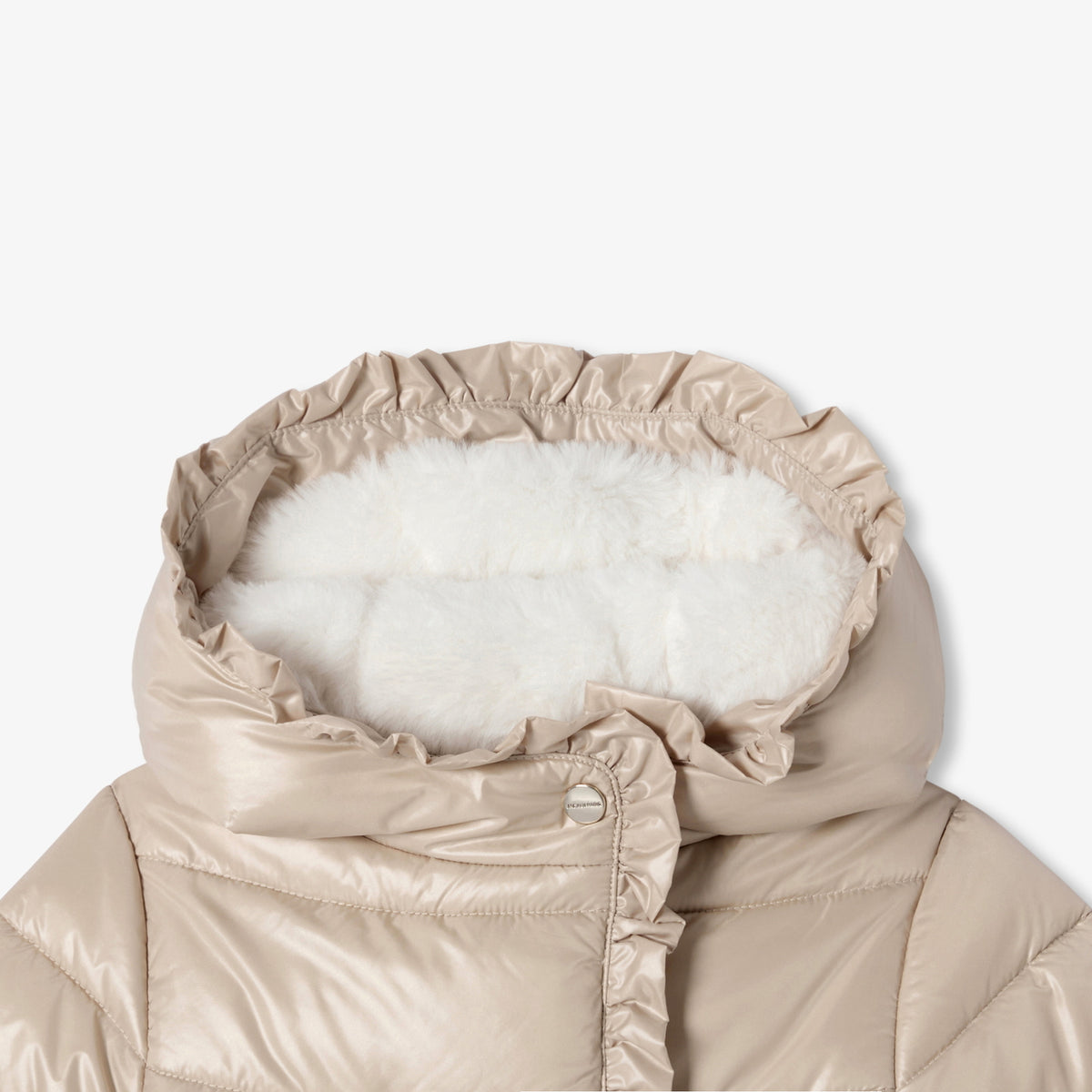 Baby girl padded jacket in satin nylon