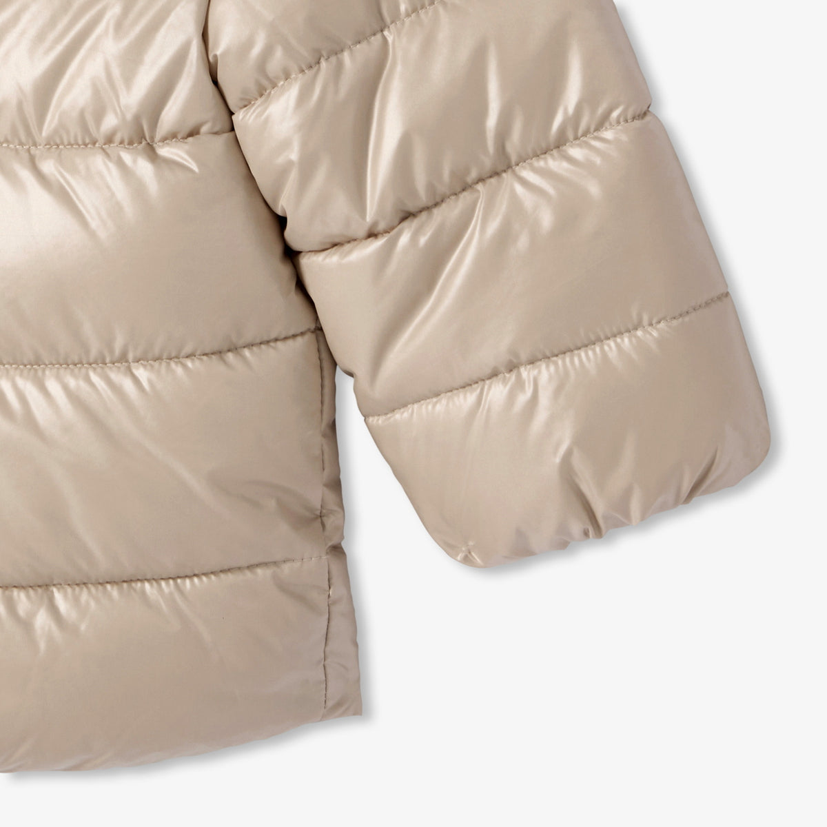 Baby girl padded jacket in satin nylon